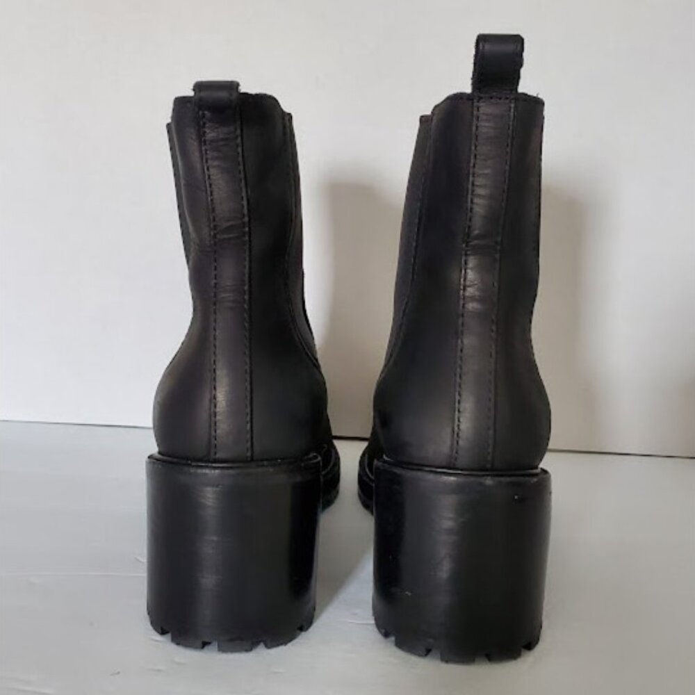 Thursday Knockout Black Matte Leather Boots Chelsea Rubber Lug Sole Moto Size 9 - Picture 7 of 12